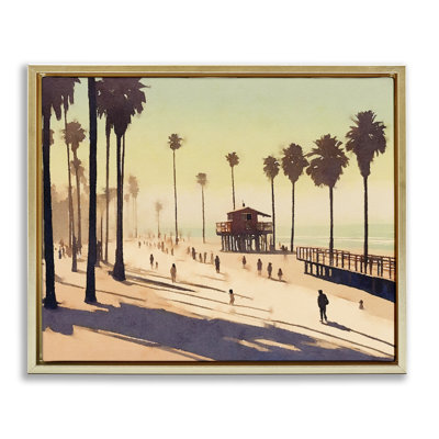 "Silhouettes On Beach", art mural sur toile flottante par Noah Bay