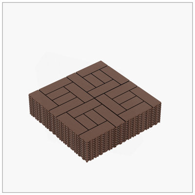 Carreaux de terrasse à emboîtement de 12 pouces, plancher modulaire bricolage pour une installation facile, utilisation intérieure et extérieure, 44 pièces