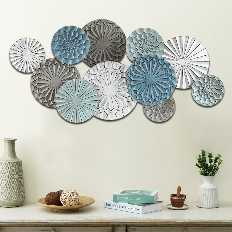 Handmade Multi-Color Metal Abstract Flower Wall Decor
