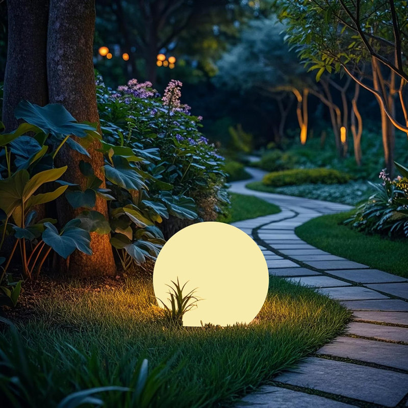 Solar Powered LED Globe Light - 12 Inch Dimmable Outdoor Table Lamp With Remote, 16 RGB Colours, Waterproof Design For Patio, Garden, Yard, Beach, Pathway, Nursery Decor