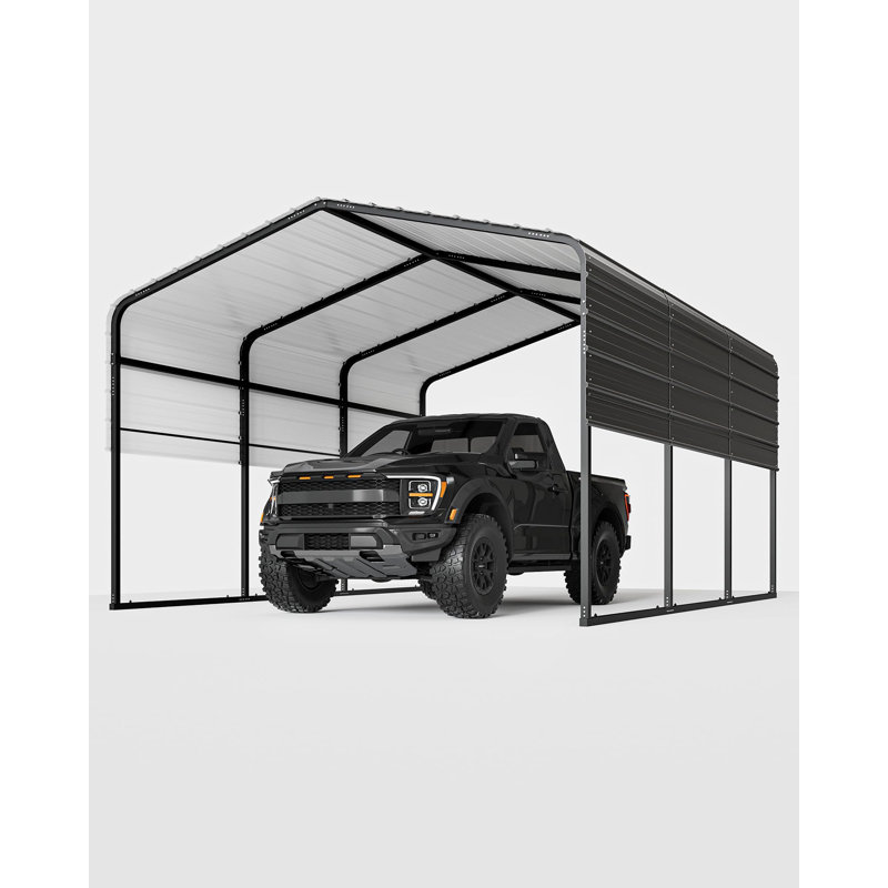 13x16 FT Heavy Duty Metal Carport, Outdoor Galvanized Steel Shelter, Rustproof Roof & Frame, Windproof Oversized Garage Canopy for Car, Truck, Tractor, All Weather