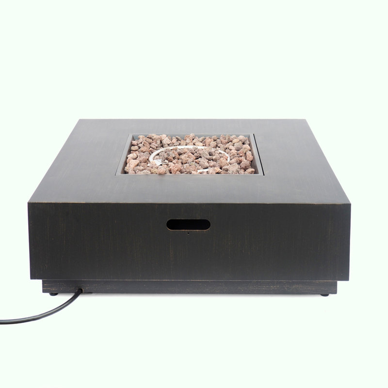 40'' SQUARE IRON FIRE PIT, Brown Gold
