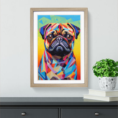 Pug Op No.2 - Single Picture Frame Print on Wood