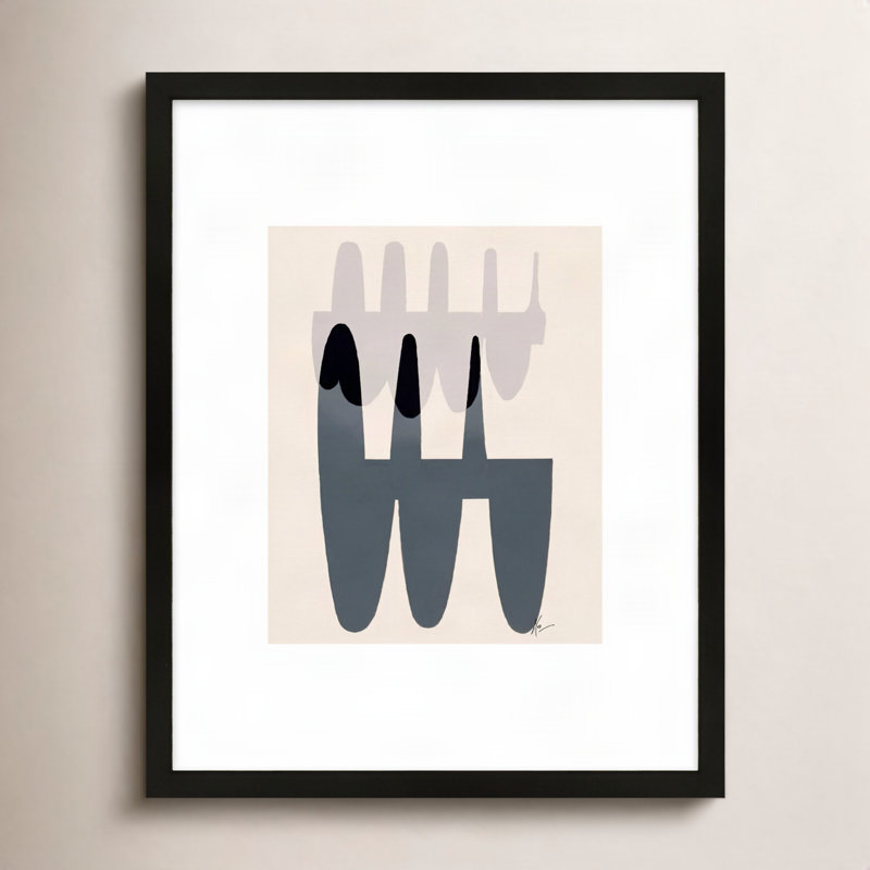 Joelle 3 By Lee Lessem - Framed Wall Art, 50" H x 40" W x 1.25" D, Black Framed