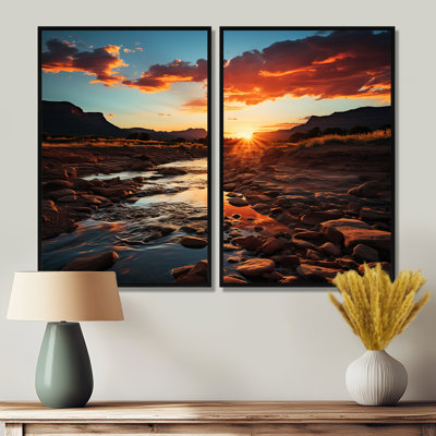 Coucher de soleil au Nouveau-Mexique, paysage I - Grande décoration murale Nouveau-Mexique