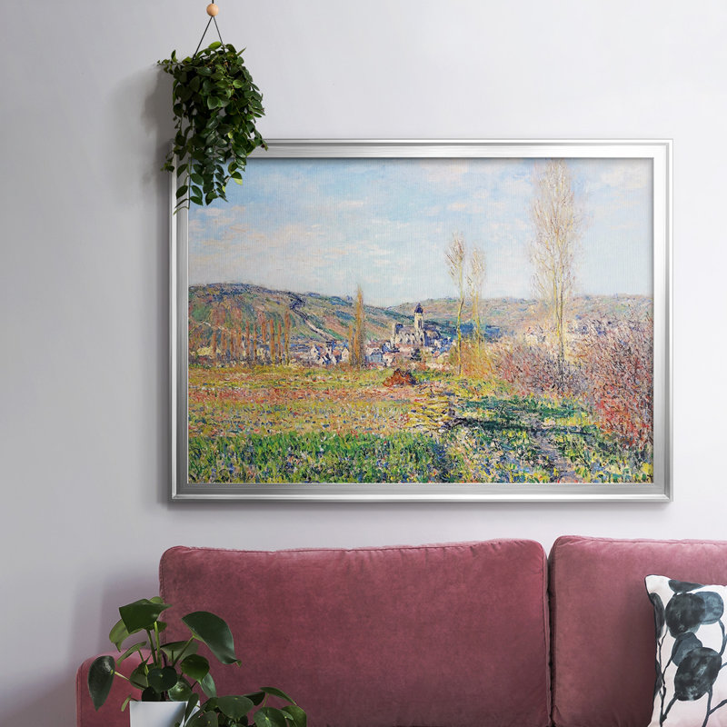 Vetheuil Under The Sun, 1880, reproduction d'art sur toile, H 26 po x l 38 po x P 1,5 po, Argent