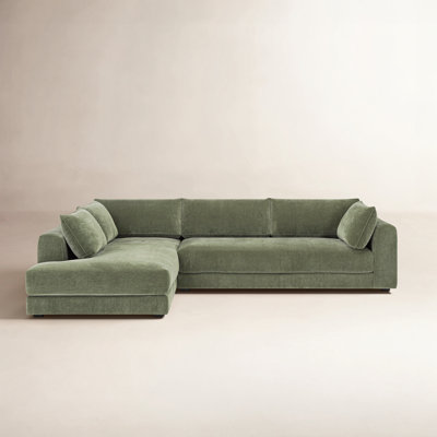 Marcel 122"W Fabric Sectional in Sagano Green