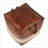 Ottoman Pouf with Handles, Industrial Walnut Brown Leather & Tan Brown Canvas by LumiSource | Walnut Brown | Tan Brown