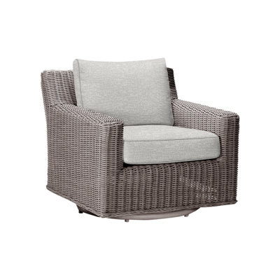 Rustic Swivel Patio Chair with Cushions