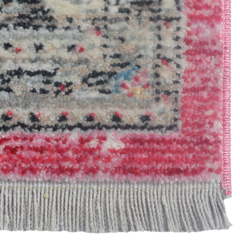 Beier Washable Area Rug, Large Rugs for Living Room Vintage Black & Red Carpet Area Rugs for Bedroom Dining Room Non-Slip Stain Resistant - MACHINE MADE POLYESTER AREA RUGS -Oriental Design