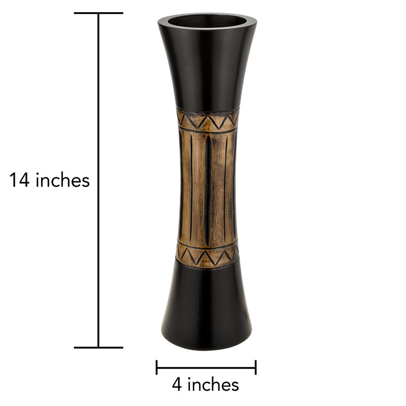 Vase rétro en bois de manguier