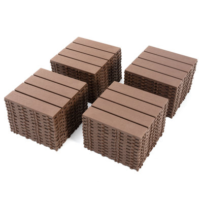 12'' x 12'' Plastic Interlocking Deck Tiles