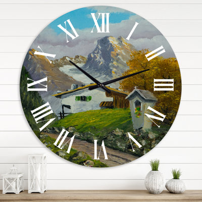 Wayside Shrine Beside The Path Leading To A House - Farmhouse Wall Clock