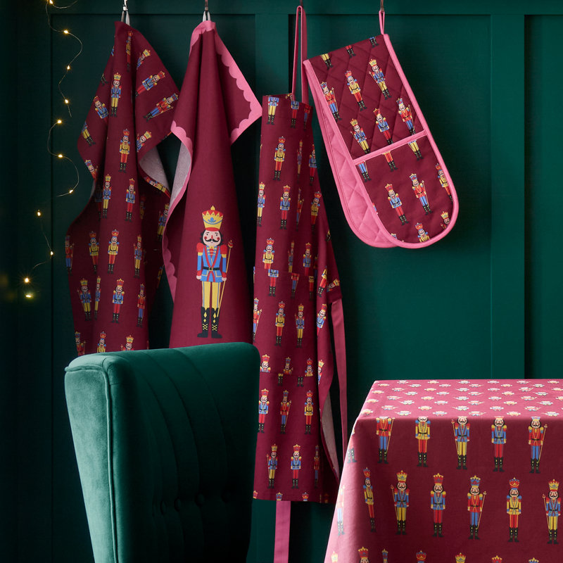 Christmas Nutcracker Cotton Kitchen Double Oven Glove