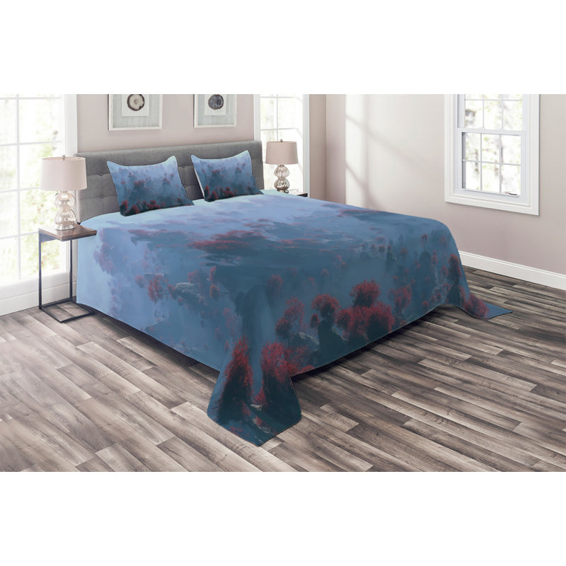 Rustic Polyester Coverlet, King Bedspread + 2 Shams