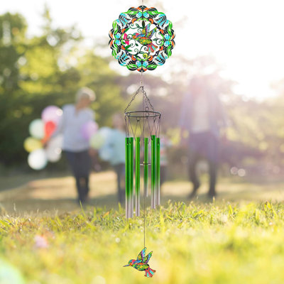 Wind Chime With Hummingbird Wind Rotator