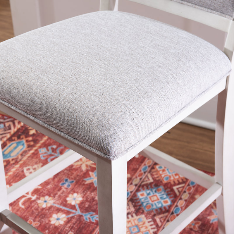 Tabouret de comptoir rembourré en bois massif Nahumveer