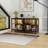 Aydee 55'' W Sideboard With Glass Doors And Led Lights-466846580