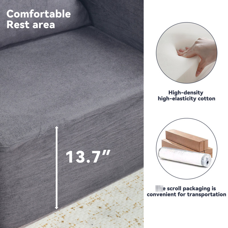 4 Seat Grey Cloud - Style Modular Sectional With 2 And Oversized Chaise For Living Room, American Design, Foam Filler, Medium Firm Plushness, Us , Stain Machine Washable Covers, Velvet Main Material,