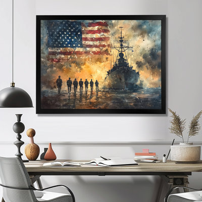 Us Flag On D-Day Invasion Wwii VI - USA Patriotist Wall Art