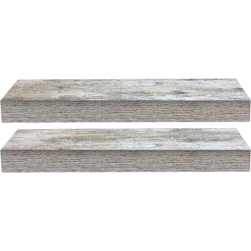 Swanfield Sorbus 16" Long Floating Shelves with Invisible Mounting Set of 2, White