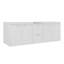 Meuble-lavabo de 60 po avec lavabo en résine, portes à fermeture douce et armoire à 1 côté, montage flottant, blanc brillant, contreplaqué (emballage KD) - 24 po x 2 + 12 po