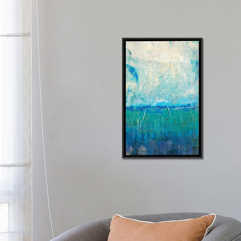 « blue mouvement i », impression sur toile, H 26 po x l 18 po x P 1,5 po, Toile encadrée noire, Pas de tapis