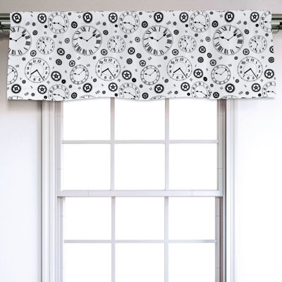 Sateen Geometric Ruffled Window Valance
