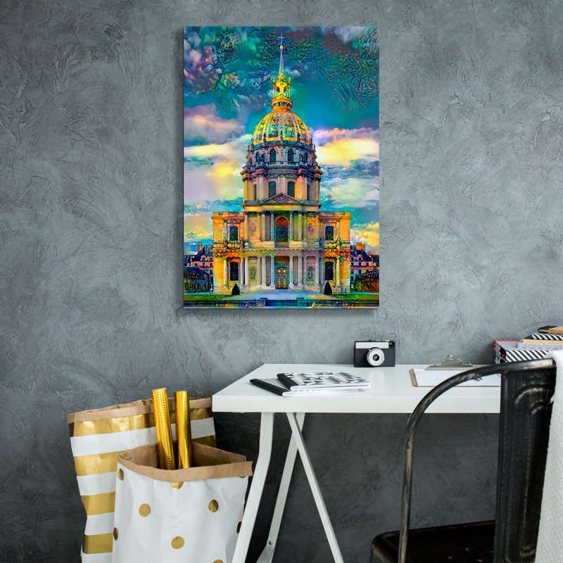 «France Paris Cathedrale Saint-louis Des Invalides» par Pedro Gavidia, art mural sur toile, 18 po x 26 po