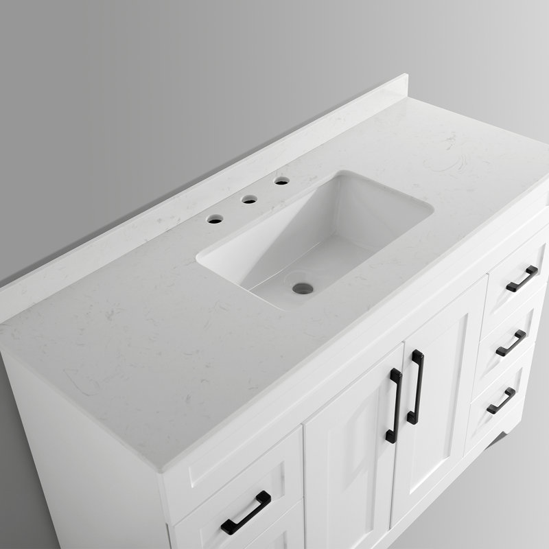 DodreHome 18.9'' White Marble Rectangular Bathroom Sink
