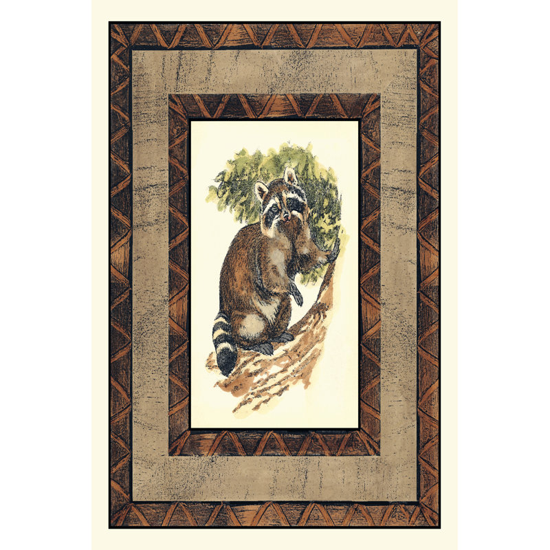 Rustic Raccoon - Wrapped Canvas Painting, 76cm H x 51cm W x 3.8cm D