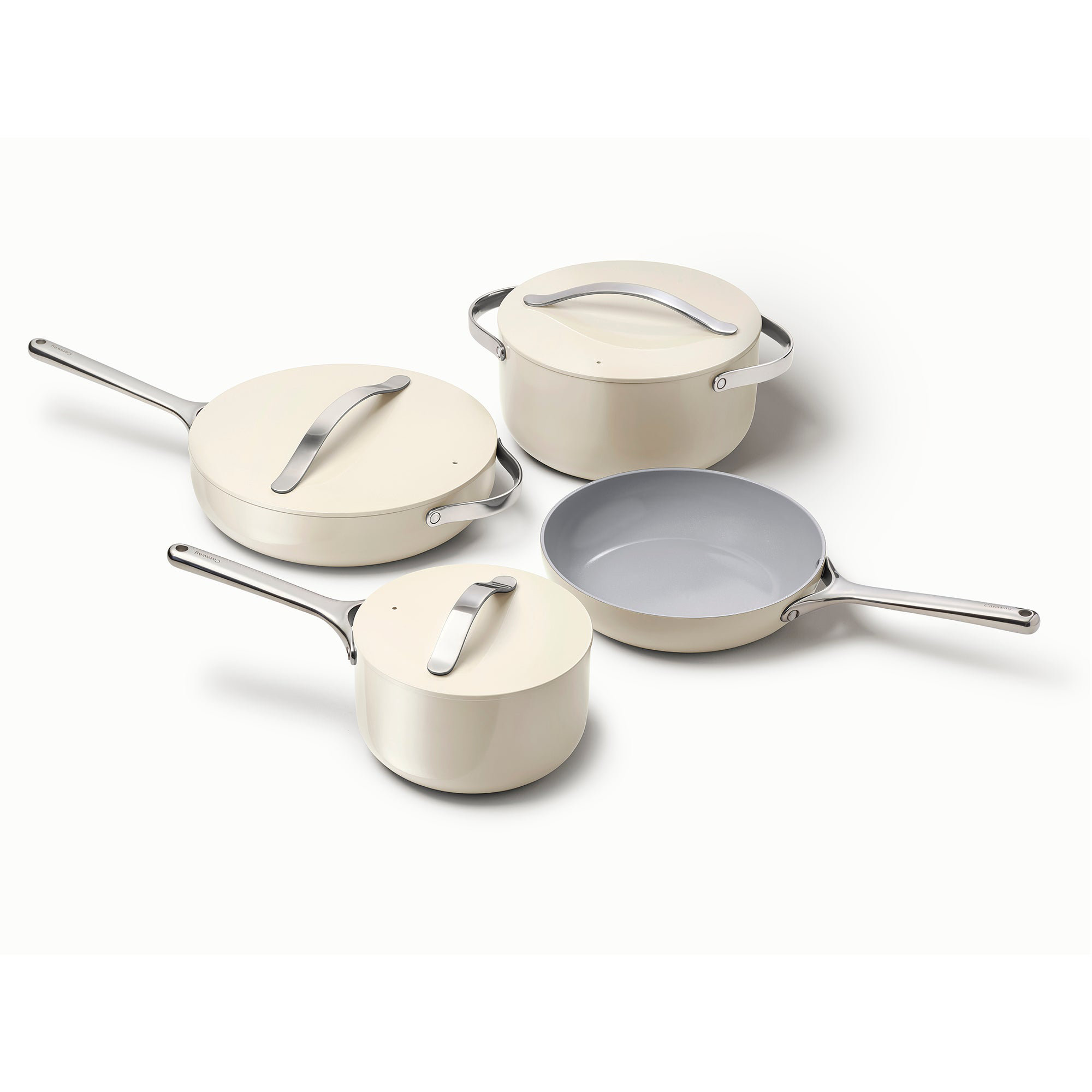Caraway Non-Toxic Ceramic Nonstick Cookware Set, Cream