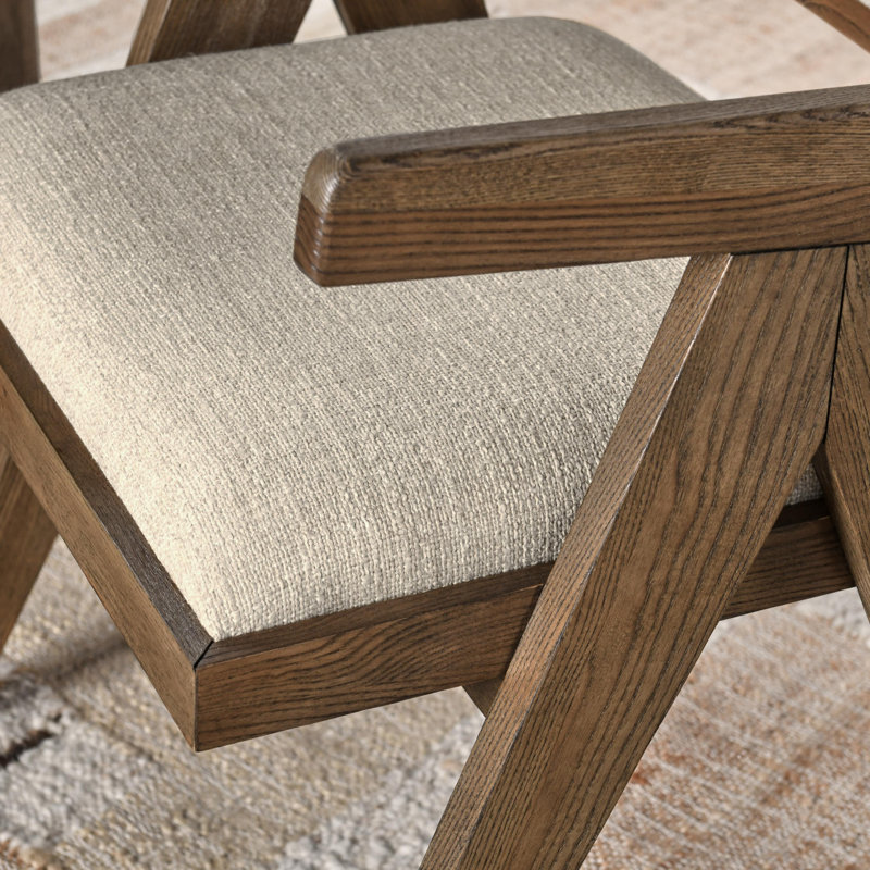 Dolton Upholstered Solid Wood Arm Chair
