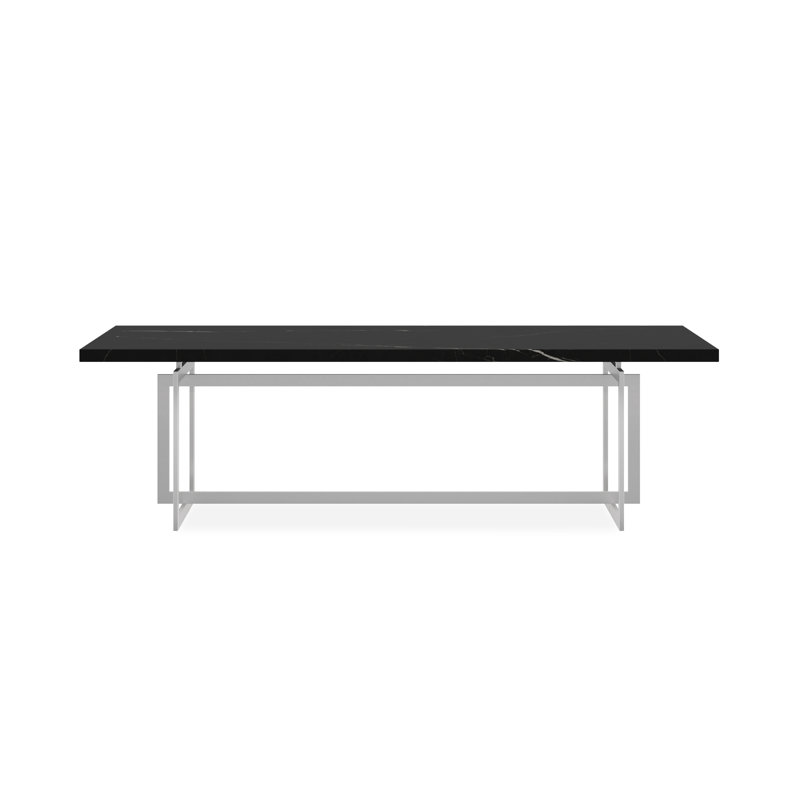 Wish You Were Here Stone Dining Table, Black, Silver