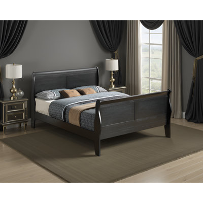 Acapulco Black Queen Sleigh Bed