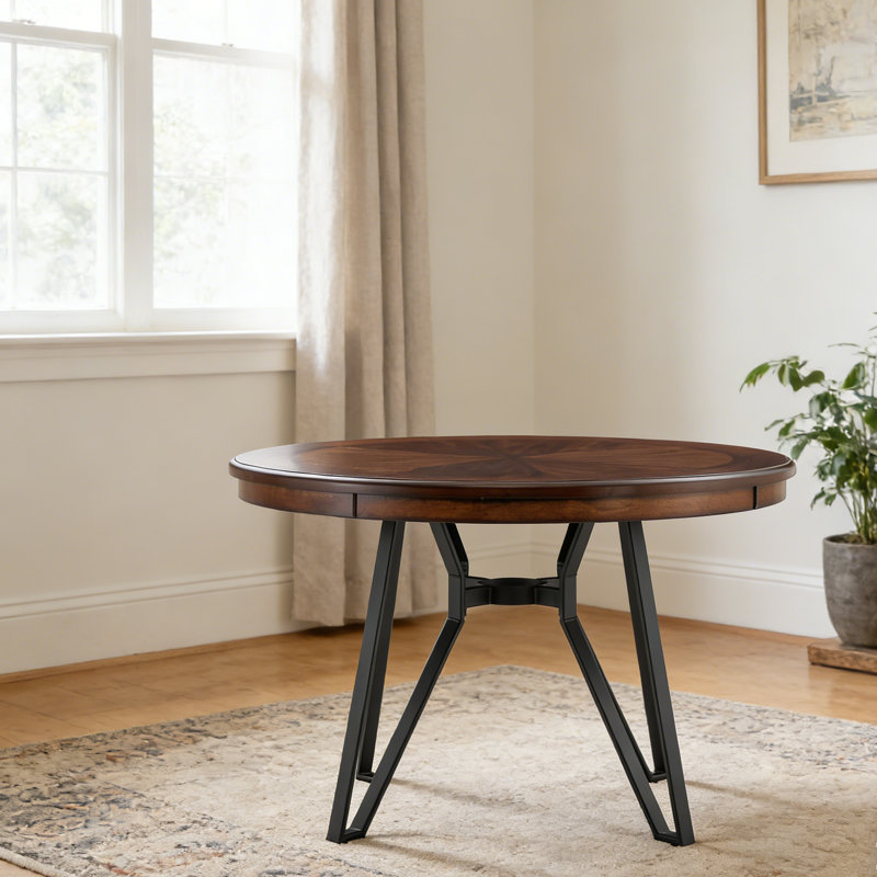 Table de salle à manger ronde (brun) (table de salle à manger seulement), Brun