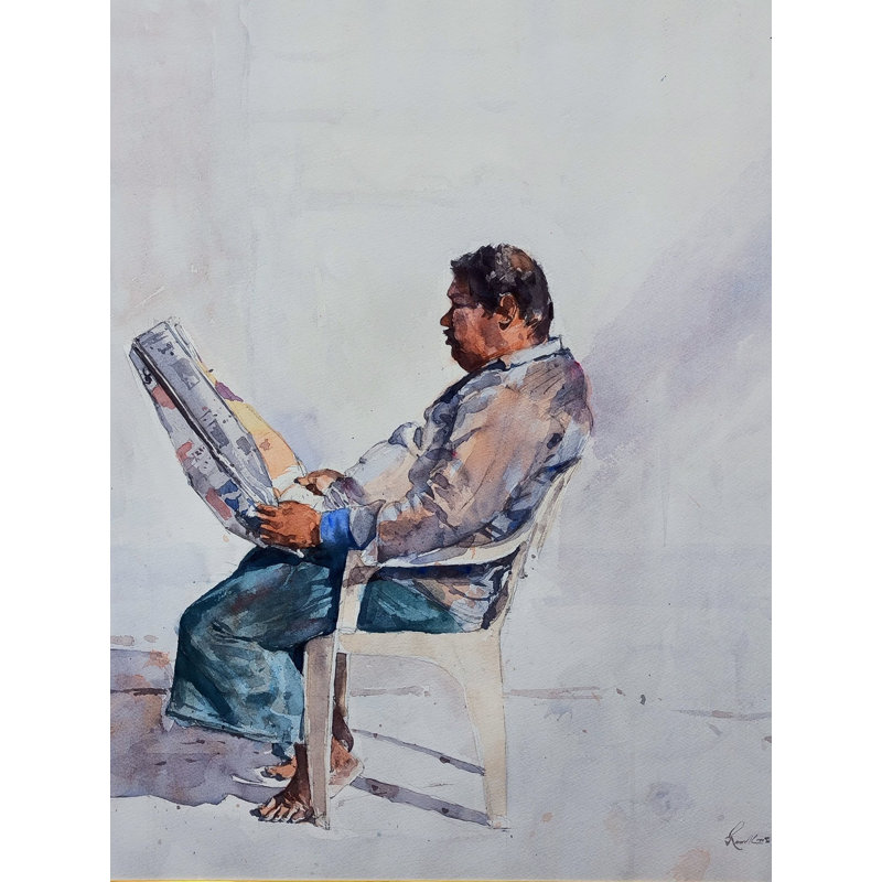 Une vie tranquille | Aquarelle sur papier | Par Ramkrishna Paul
