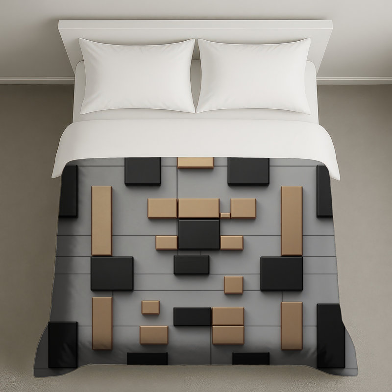 Housses de couette rectangulaires noir bronze, King