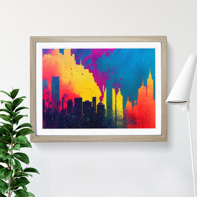 Skyscraper Skyline Splash Vol.3 Abstract - Framed Print