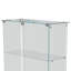 3-Tier Double Door Glass Display Cabinet with USB LED Strip, 123cmH Large Frameless Curio Cabinet with Glass Top, Black / White-2070983427