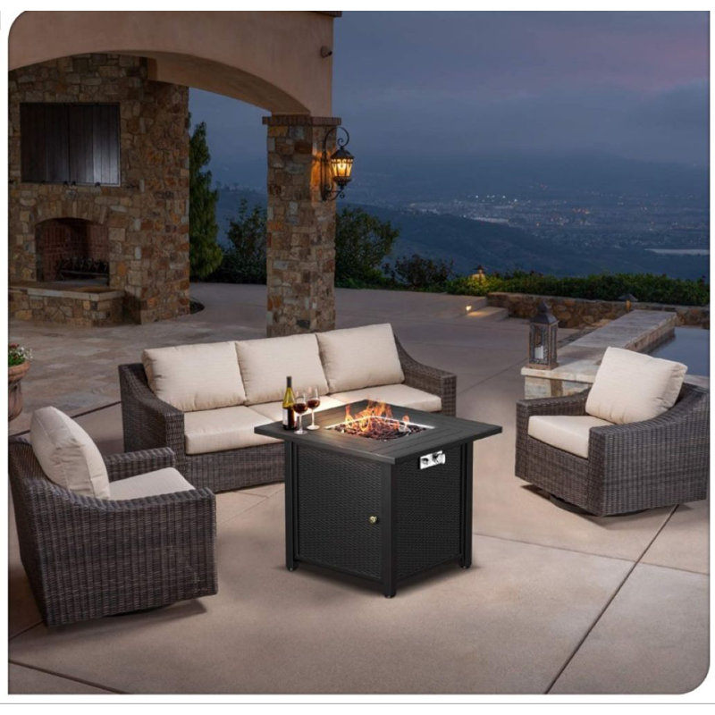 30" Anti Rust Coated Steel Propane Fire Pit Table