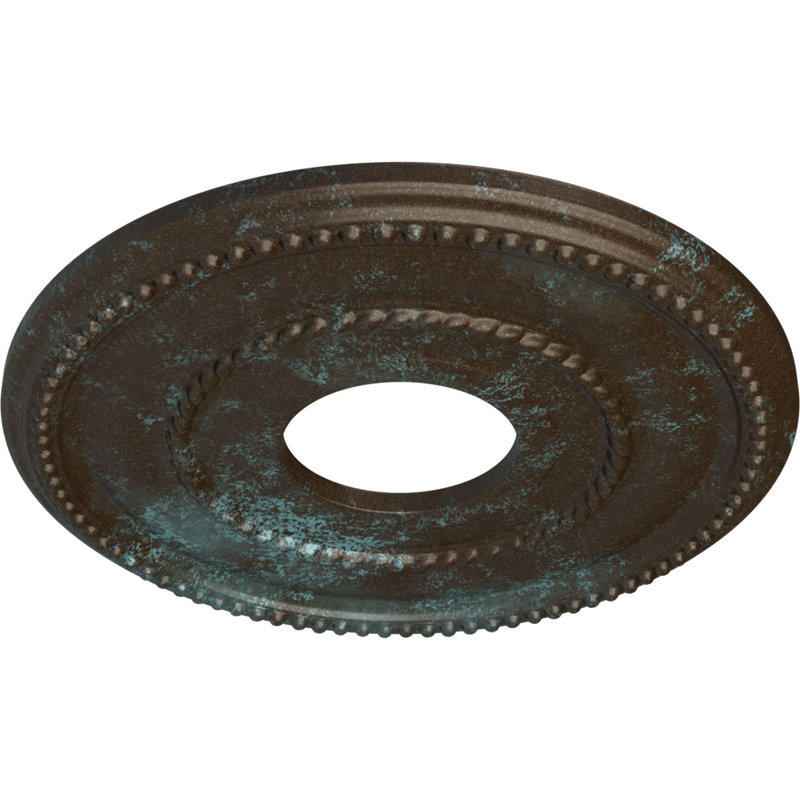 Médaillon de plafond H 12,125 po x l 12,125 po x P 0,75 po Valeriano, Patine bleue bronze