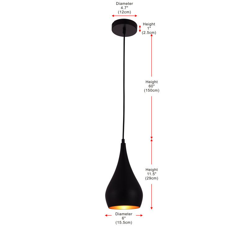 Barok 1 - Light Single Pendant, Black