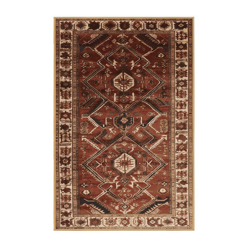 Tapis brun lavable à la machine, Rectangulaire 3 pi x 5 pi