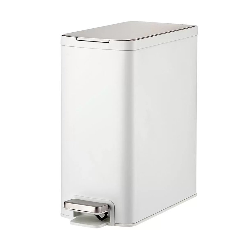 2.6 Gallon Slim Step Can White