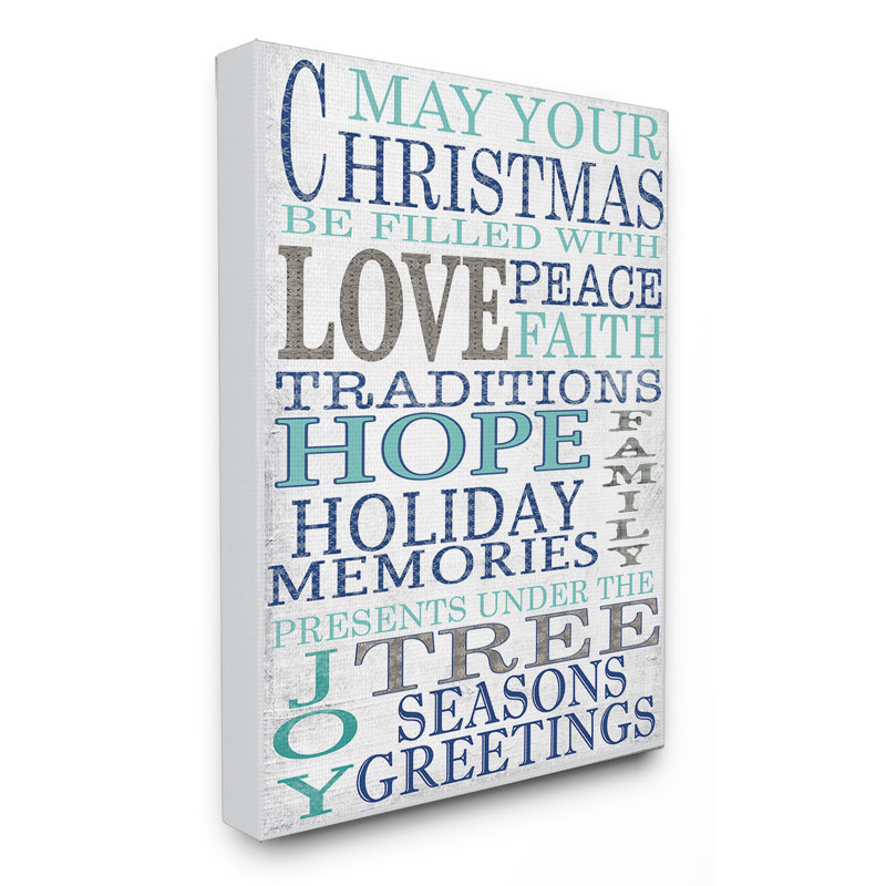 Christmas With Love And Peace - Print, 20" H x 16" W, Canvas