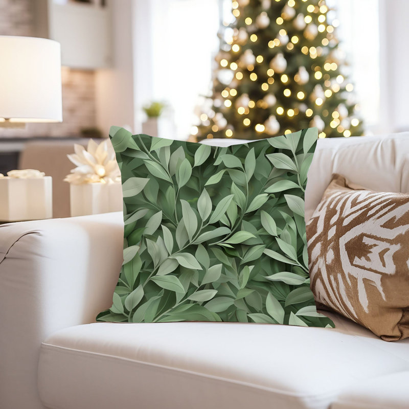 Botanical Green Plant Leaves VI Cottage, 18"H x 18"W