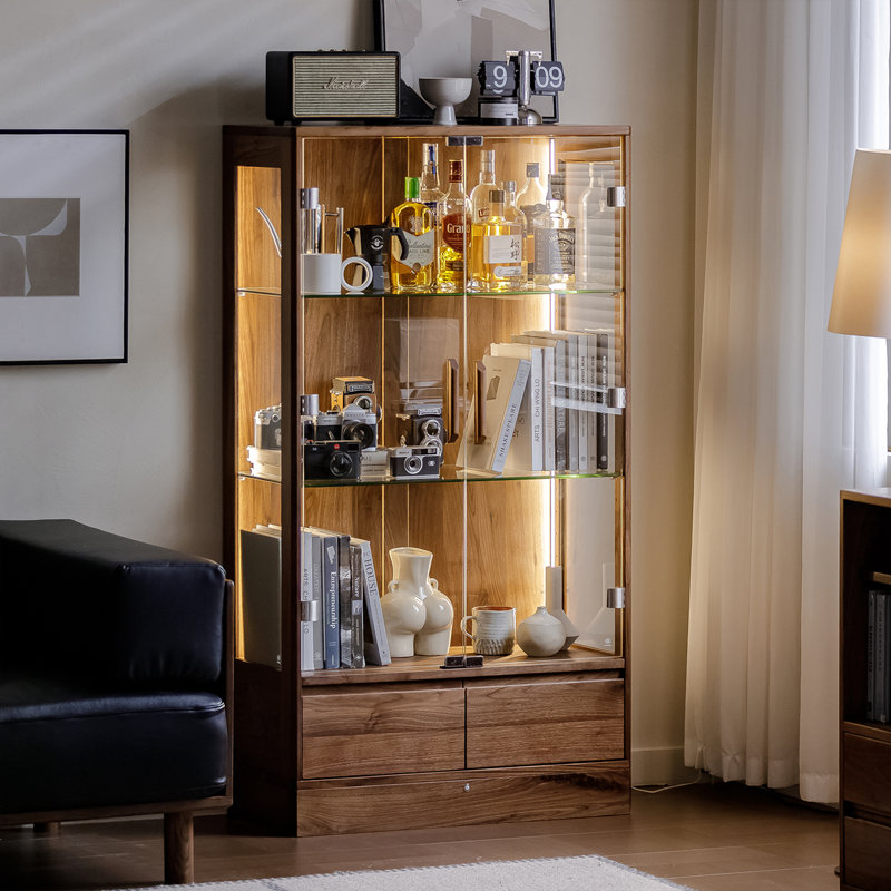 Nut brown Solid  Wood Display Cases