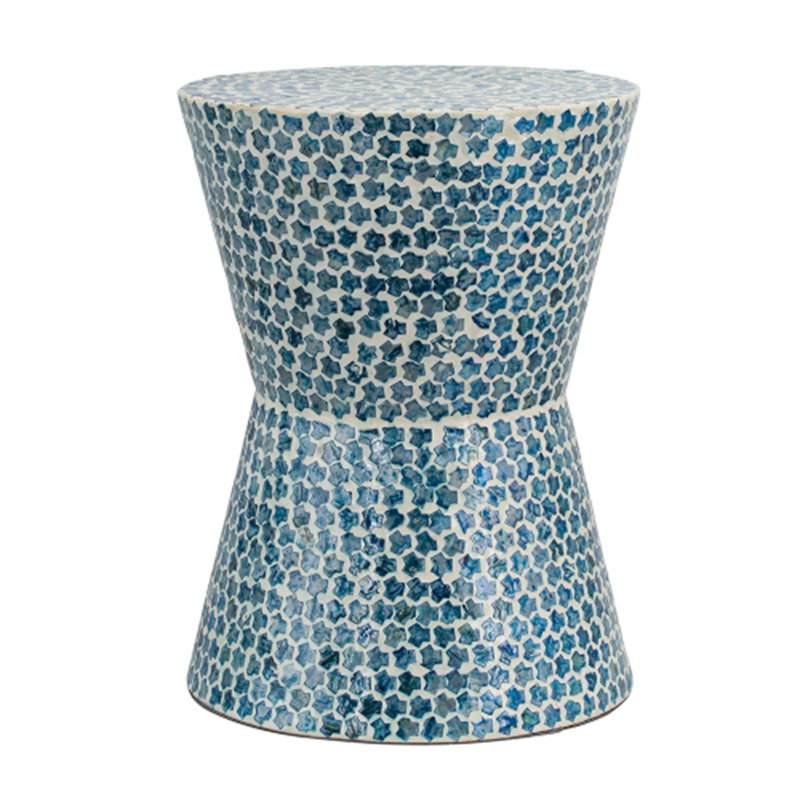 Tapered Round Garden Stool, Capiz Side Table