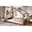 Lit pour enfant en bois massif, conception de maison moderne, gris